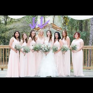 Double-Strap Long Georgette Bridesmaid Wrap Dress